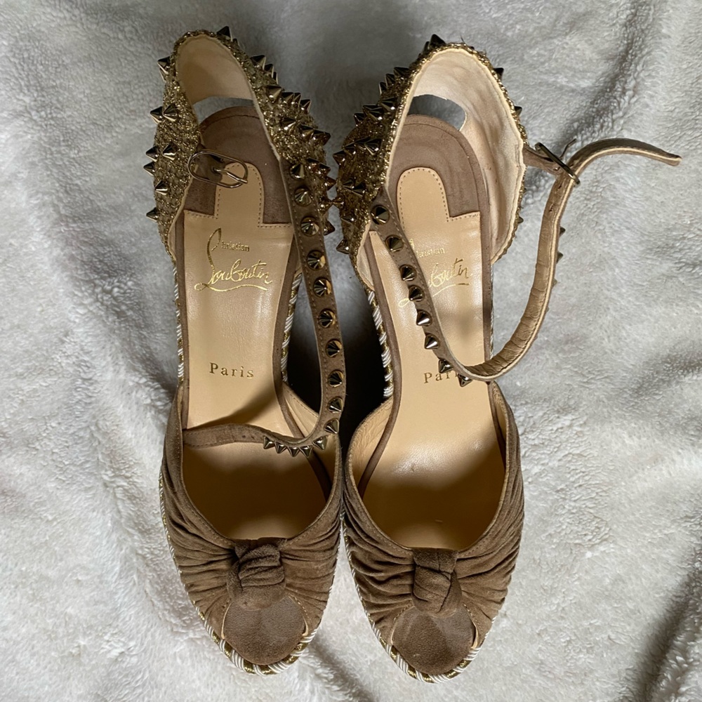 Christian Louboutin Espadrilles Madcarina 120mm in Cappuccino